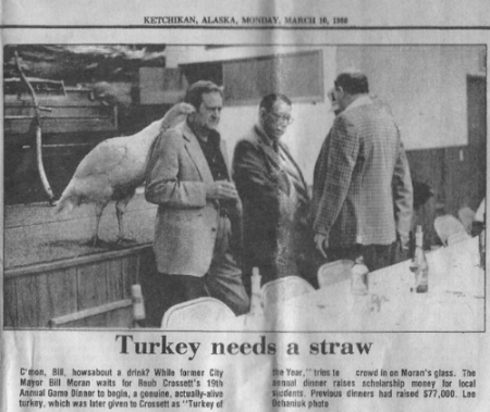 Newspaper clipping of bank opening in Alaska. 